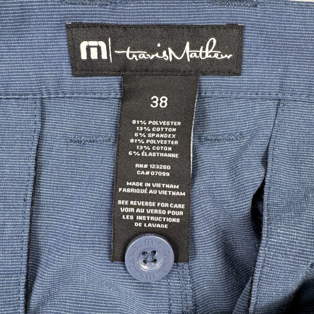 Travis Mathew Salem Slim Tech Shorts Mens 38 Navy Blue Chino Golf Performance - Picture 8 of 10